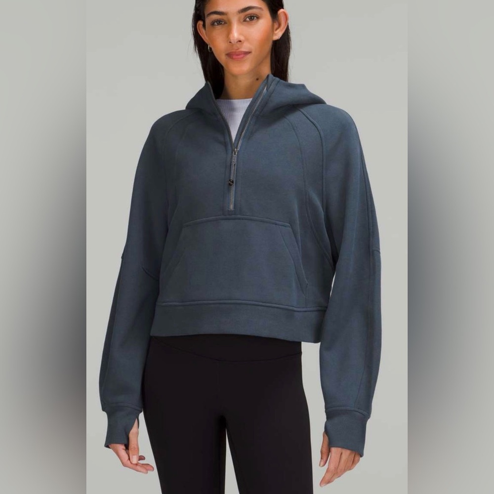 Lululemon Scuba Oversized Half-Zip Hoodie in Iron Blue